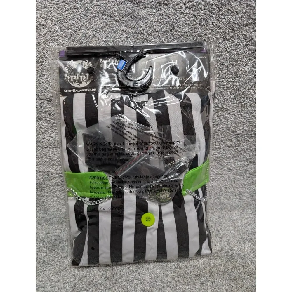 Spirit Halloween Kids Beetlejuice Suit Costume Black & White Size Child XL 14-16